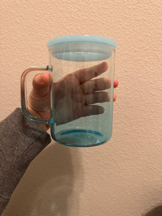 16 oz Glass Jelly Mug (Blue)